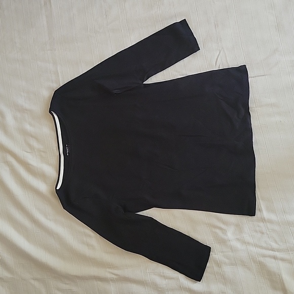 Talbots | Tops | Talbots Brand Black Boat Neck 34th Sleeve Tee | Poshmark